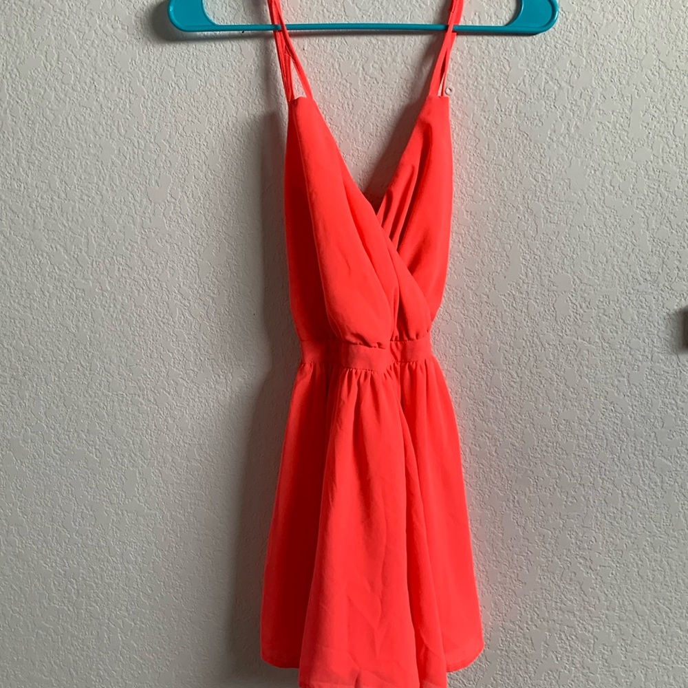 Neon Pink spaghetti strap romper